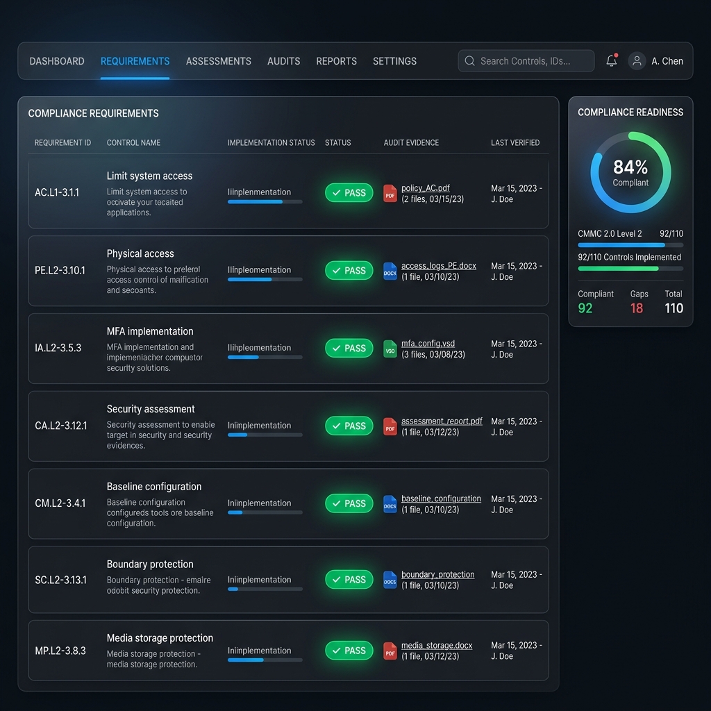 Compliance Dashboard Mockup