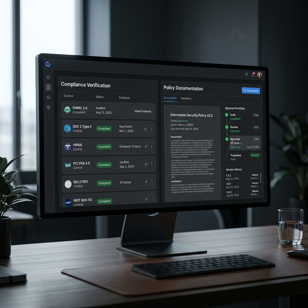 Proofyx Dashboard Mockup - Compliance Controls and Policy Status